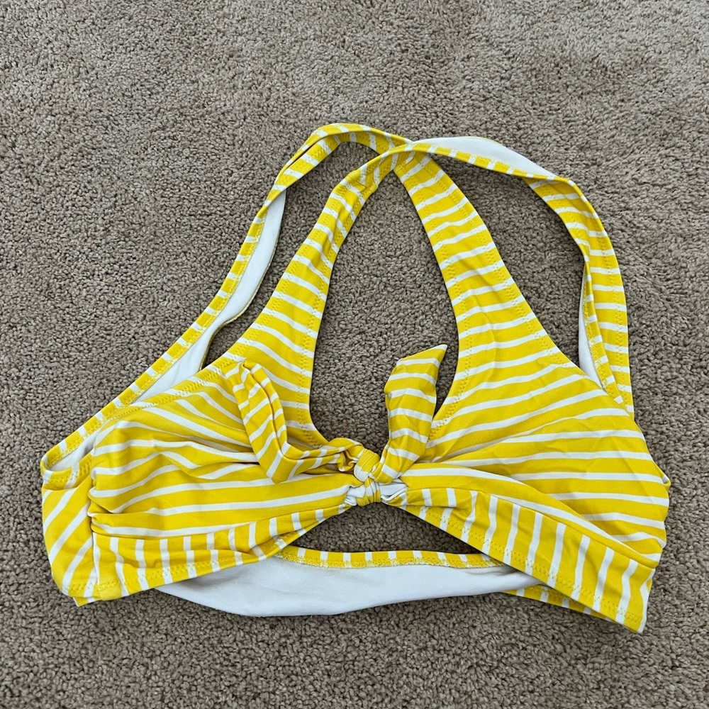 CUPSHE tie striped bikini top